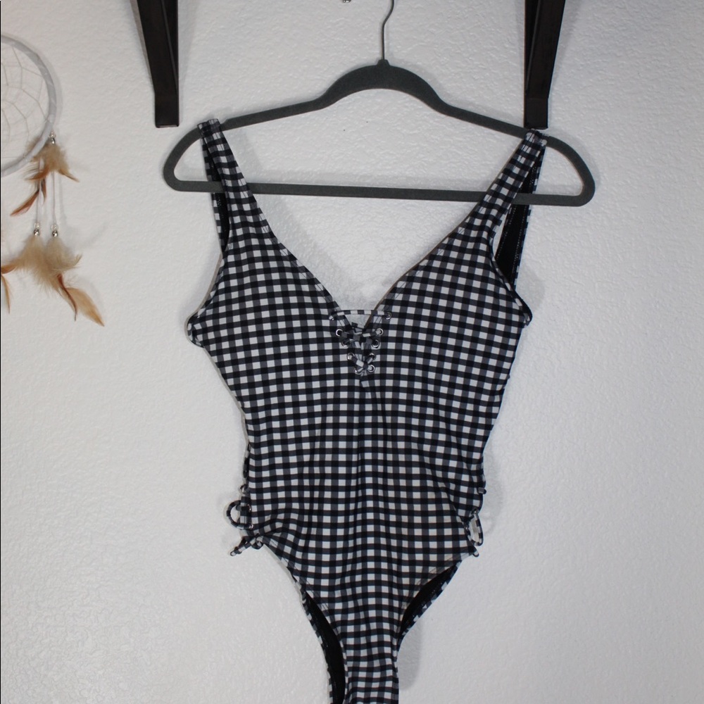 One piece bathing suit.